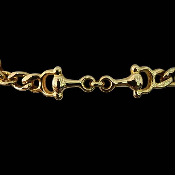 Stirrup chain belt smooth polished finish yellow gold X2 Belts display picture 2